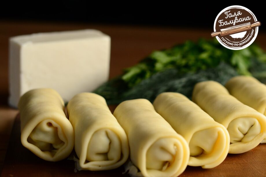 Pancakes with cheese, mozzarella and greens