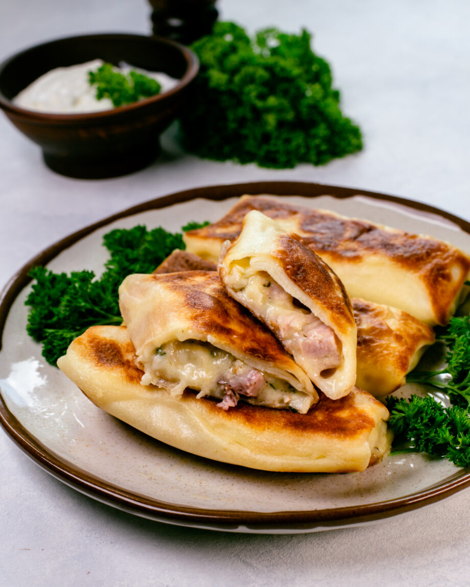 Pancakes with ham and cheese (5 pc)