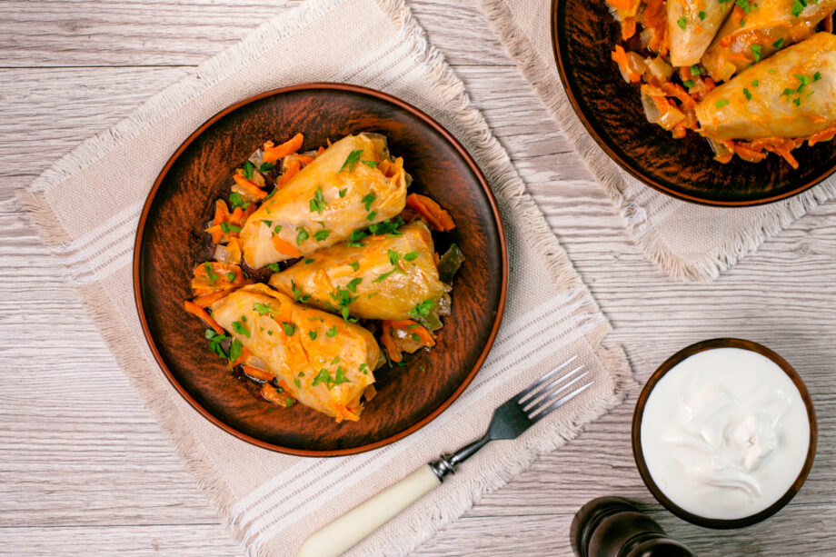 Cabbage rolls (holubtsi) with pork