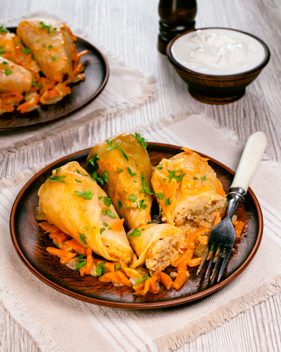 Cabbage rolls (holubtsi) with pork