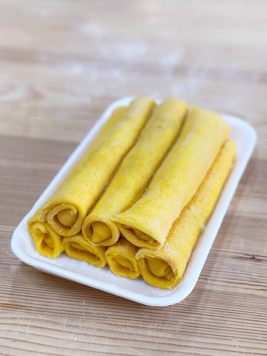 Pancakes with pumpkin and sweet cheese